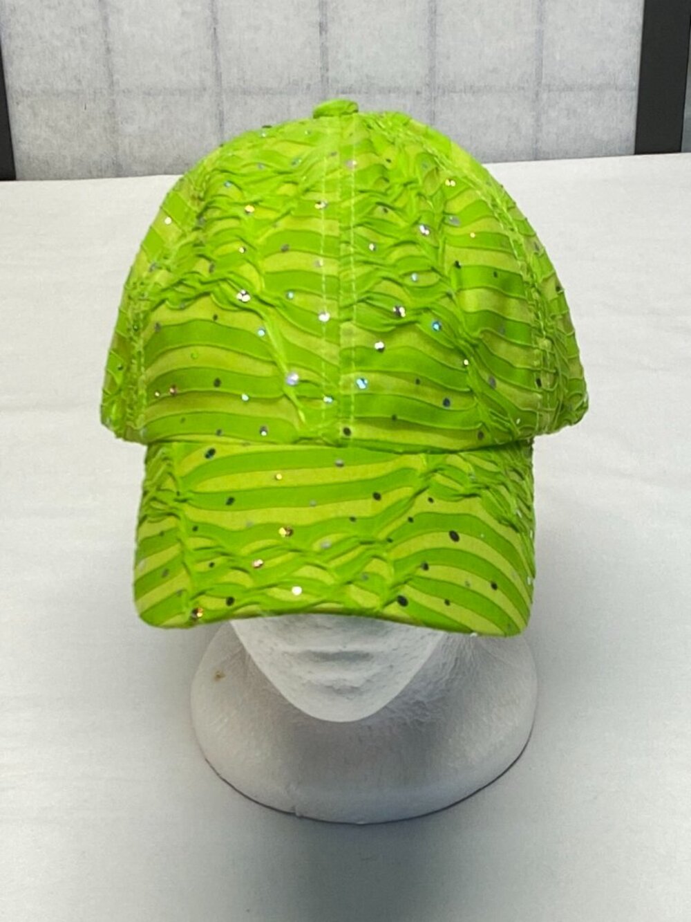 Something Special Sheer Burnout Glittery Lined Grip Strap Baseball Trucker Cap